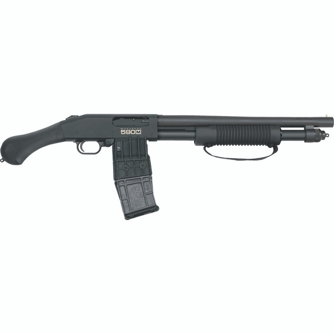 Mossberg 590M Shockwave Mag-Fed Shotgun 12 ga. 15 in. Synthetic Black 2.75 in. RH Mossberg 590M Shockwave Mag-Fed Shotgun 12 ga. 15 in. Synthetic Black 2.75 in. RH