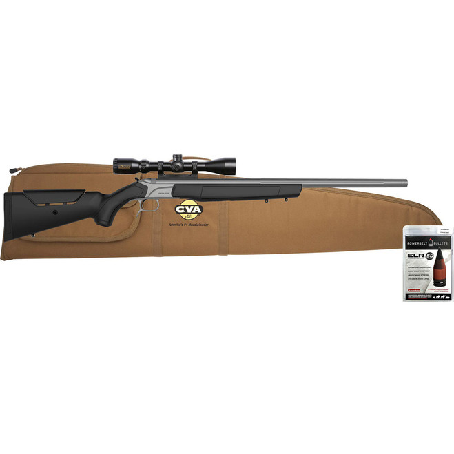 CVA Accura MR-X Muzzleloader Package 50 Cal/330 ELR 26 in. Stainelss/Black w/ Scope CVA Accura MR-X Muzzleloader Package 50 Cal/330 ELR 26 in. Stainelss/Black w/ Scope