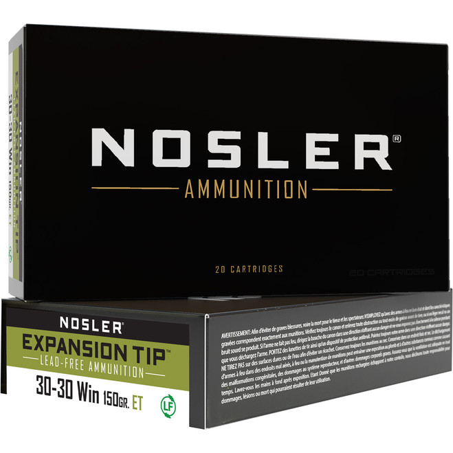 Nosler Expansion Tip Rifle Ammunition 30-30 Win. 150 gr. ET SP 20 rd. Nosler Expansion Tip Rifle Ammunition 30-30 Win. 150 gr. ET SP 20 rd.