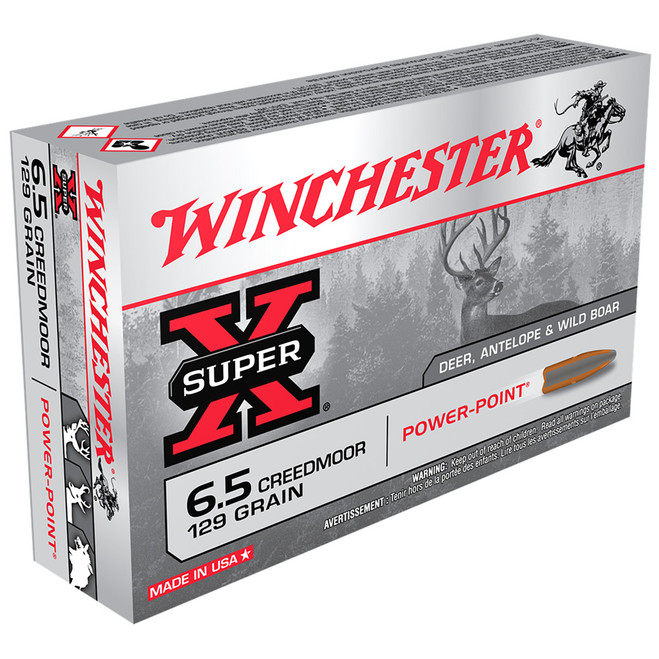 Winchester Super-X Rifle Ammo 6.5 Creedmoor 129 gr. Power-Point 20 rd. Winchester Super-X Rifle Ammo 6.5 Creedmoor 129 gr. Power-Point 20 rd.