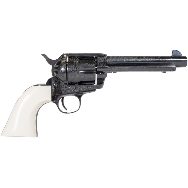 Pietta The Shootist Revolver 45 LC 5.5 in. Engraved Blued Ivory Grip Pietta The Shootist Revolver 45 LC 5.5 in. Engraved Blued Ivory Grip