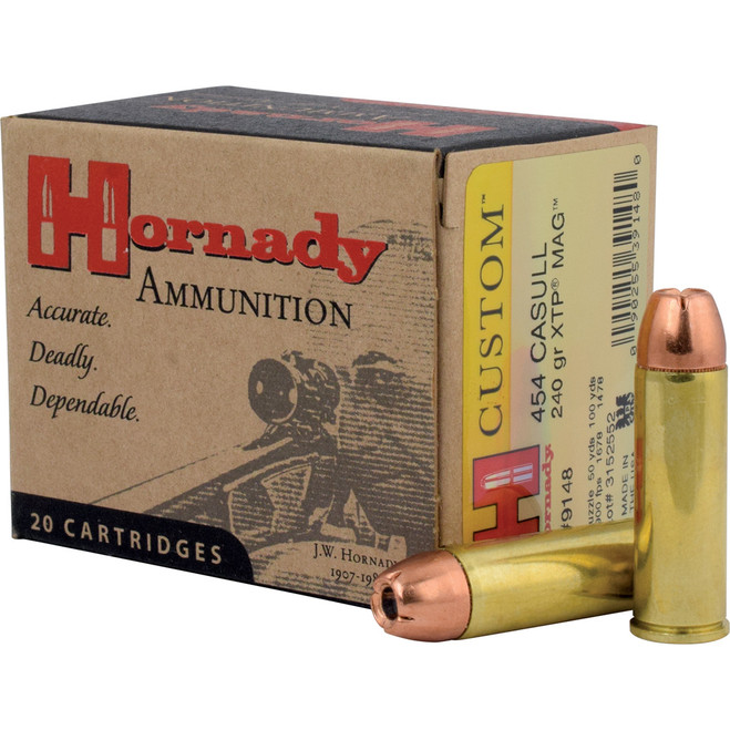Hornady Custom Rifle Ammo 454 Casull 240 gr. XTP MAG 20 rd. Hornady Custom Rifle Ammo 454 Casull 240 gr. XTP MAG 20 rd.