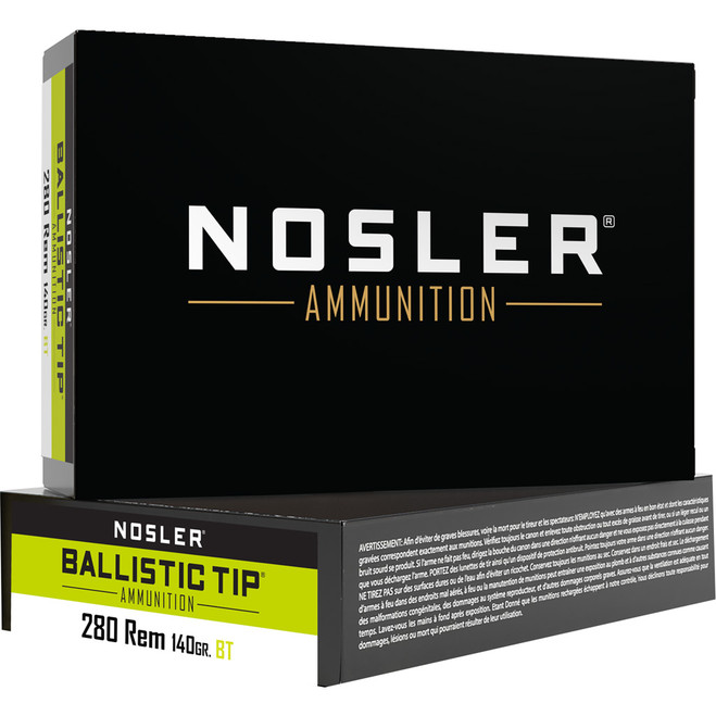 Nosler Ballistic Tip Rifle Ammunition 280 Rem. 140 gr. BT SP 20 rd. Nosler Ballistic Tip Rifle Ammunition 280 Rem. 140 gr. BT SP 20 rd.