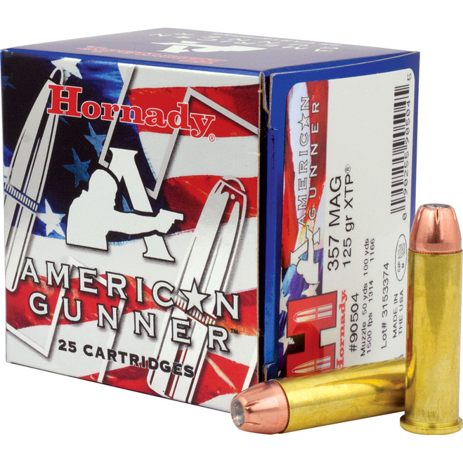 Hornady American Gunner Pistol Ammo 357 Mag 125 gr. XTP Hollow Point 25 rd.
