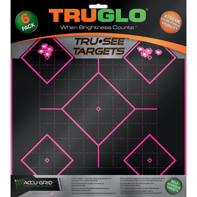 TruGlo TruSee Splatter 5-Diamond Target 12x12 6 pk. TruGlo TruSee Splatter 5-Diamond Target 12x12 6 pk.