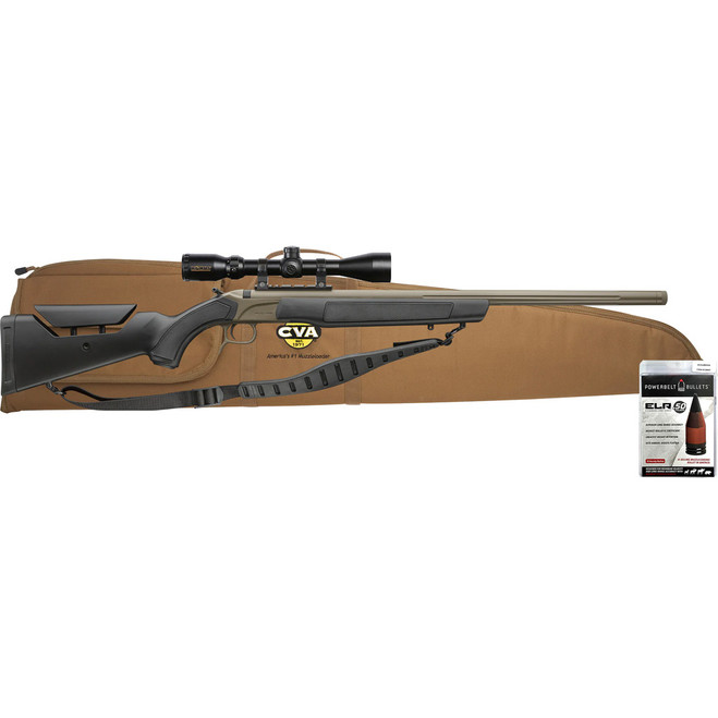 CVA Accura LR-X Muzzleloader Package 50 Cal/330 ELR 30 in. FDE/Black w/ Scope CVA Accura LR-X Muzzleloader Package 50 Cal/330 ELR 30 in. FDE/Black w/ Scope