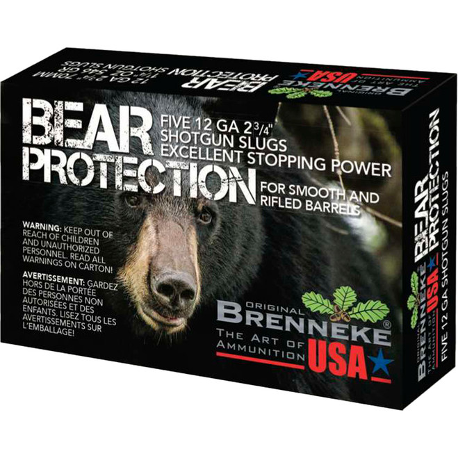 Brenneke Bear Protection Slugs 12 ga. 2 3/4 in. 1 1/4 oz. 5 rd. Brenneke Bear Protection Slugs 12 ga. 2 3/4 in. 1 1/4 oz. 5 rd.