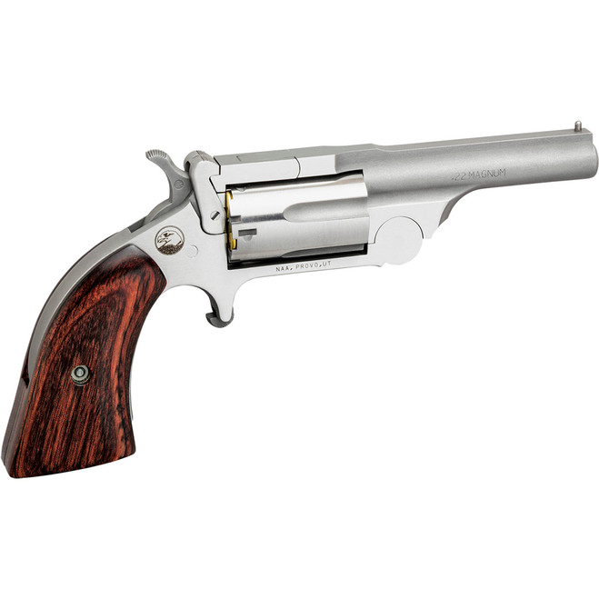 NAA Ranger II Revolver 22 WMR Stainless/Wood 2.5 in. 5 rd. NAA Ranger II Revolver 22 WMR Stainless/Wood 2.5 in. 5 rd.
