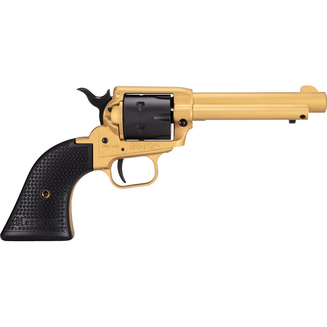 Heritage Rough Rider Cerakote Revolver 22 LR. 4.75 in. Gold/Black 6 rd. Heritage Rough Rider Cerakote Revolver 22 LR. 4.75 in. Gold/Black 6 rd.