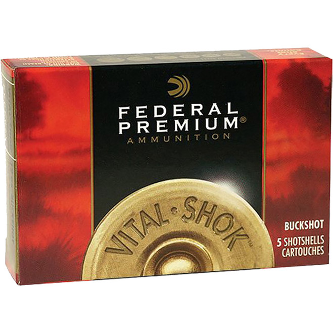 Federal Premium Vital Shok Shotgun Ammo 12 ga. 3 in. 15 Pellets 00 Buck 5 rd. Federal Premium Vital Shok Shotgun Ammo 12 ga. 3 in. 15 Pellets 00 Buck 5 rd.