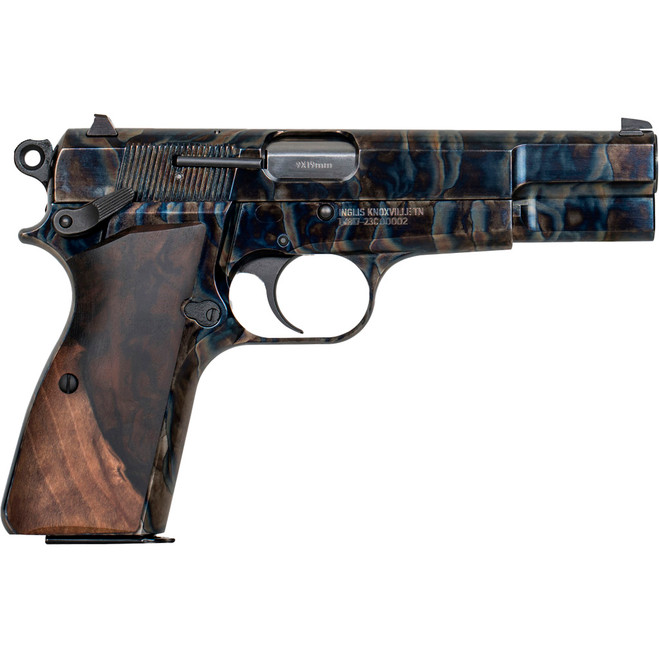 MAC Inglis GP-35 Pistol 9mm 4.7 in. Case Hardened Walnut Grip 15 rd. MAC Inglis GP-35 Pistol 9mm 4.7 in. Case Hardened Walnut Grip 15 rd.