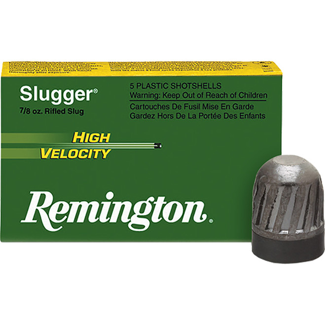 Remington Slugger High Velocity Rifled Slug Loads 20 ga. 2.75 in. 1/2 oz. 5 rd. Remington Slugger High Velocity Rifled Slug Loads 20 ga. 2.75 in. 1/2 oz. 5 rd.