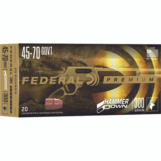 Federal Hammer Down Rifle Ammo 45-70 Govt. 300 gr. 20 rd. Federal Hammer Down Rifle Ammo 45-70 Govt. 300 gr. 20 rd.