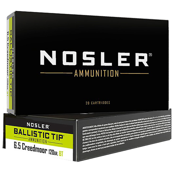 Nosler Ballistic Tip Rifle Ammunition 6.5mm Creedmoor 120 gr. BT SP 20 rd. Nosler Ballistic Tip Rifle Ammunition 6.5mm Creedmoor 120 gr. BT SP 20 rd.