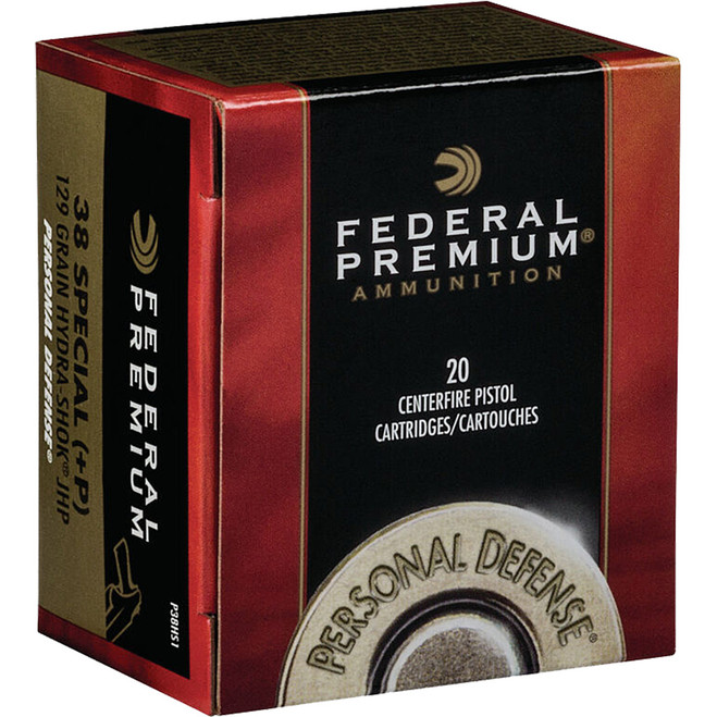 Federal Premium Personal Defense Pistol Ammo 38 Spl 129 gr. Hydra-Shok JHP 20 rd. Federal Premium Personal Defense Pistol Ammo 38 Spl 129 gr. Hydra-Shok JHP 20 rd.