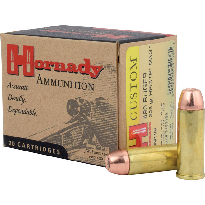 Hornady Custom Pistol Ammo 480 Ruger 325 gr. XTP Mag 20 rd. Hornady Custom Pistol Ammo 480 Ruger 325 gr. XTP Mag 20 rd.