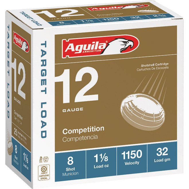 Aguila Target Shotgun Load 12 ga. 2.75 in. 1 1/8 oz. Light 8 Shot 25 rd. Aguila Target Shotgun Load 12 ga. 2.75 in. 1 1/8 oz. Light 8 Shot 25 rd.