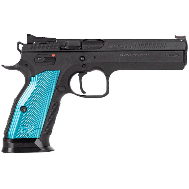 CZ TS 2 Pistol 9mm 5.28 in. Black/Blue Grips 20+1 rd.