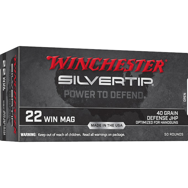 Winchester Silvertip Rimfire Ammo 22 Win. Mag. 40 gr. JHP 50 rd. Winchester Silvertip Rimfire Ammo 22 Win. Mag. 40 gr. JHP 50 rd.