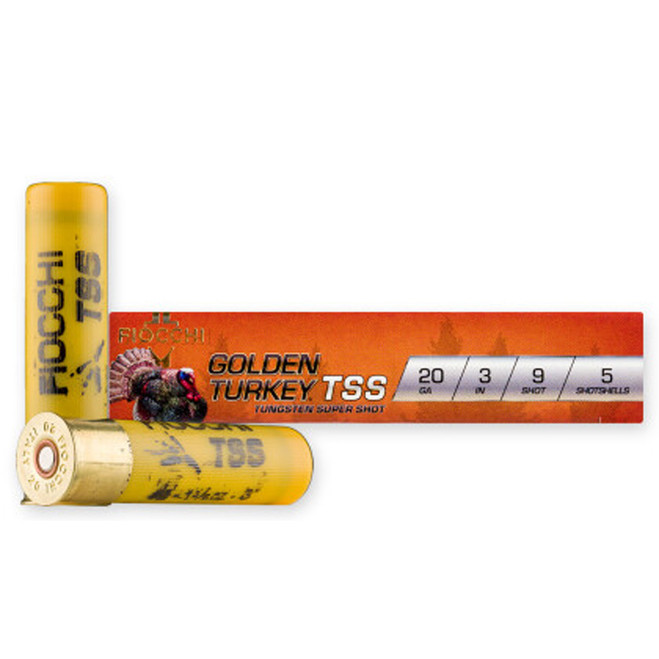Fiocchi Golden Turkey TSS Shotgun Ammo 20 ga. 3 in. 1 3/8 oz. 9 Shot 5 rd. Fiocchi Golden Turkey TSS Shotgun Ammo 20 ga. 3 in. 1 3/8 oz. 9 Shot 5 rd.
