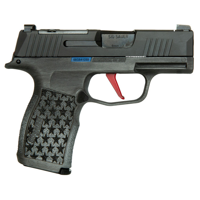 Sig Sauer P365X Pistol 9mm 3.1 in. Silver/Red/Blue Star 12 rd.