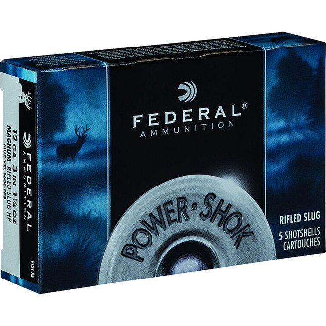 Federal Power-Shok Load 12 Gauge 3 in. 1 1/4 oz. Slug Shot 5 rd. Federal Power-Shok Load 12 Gauge 3 in. 1 1/4 oz. Slug Shot 5 rd.