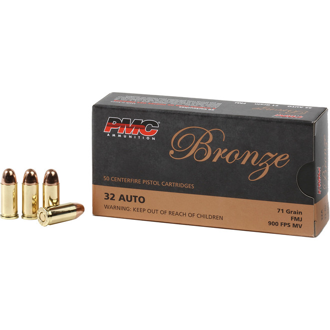 PMC Bronze Pistol Ammo 32 Auto FMJ 70 gr. 50 rd. PMC Bronze Pistol Ammo 32 Auto FMJ 70 gr. 50 rd.