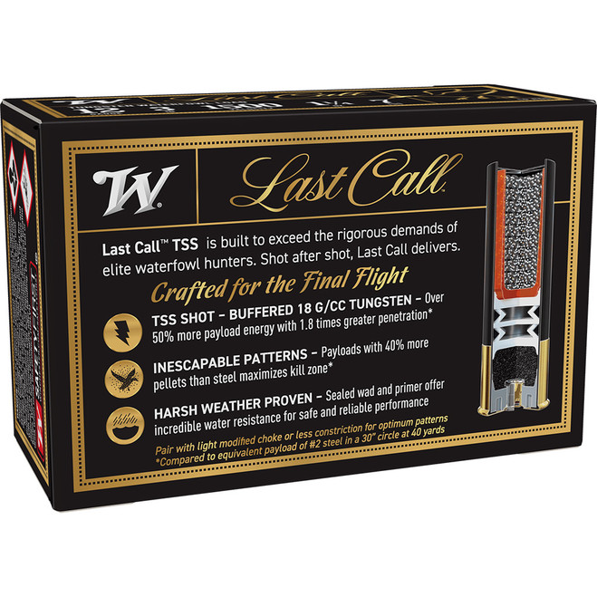 Winchester Last Call Waterfowl TSS Load 12 ga. 3 in. 1 1/4 oz. 7 Shot 10 rd. Winchester Last Call Waterfowl TSS Load 12 ga. 3 in. 1 1/4 oz. 7 Shot 10 rd.
