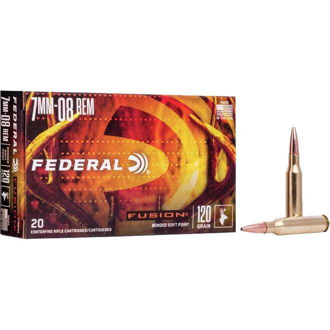 Federal Fusion Rifle Ammo 7mm-08 Rem. 120 gr. Fusion 20 rd. Federal Fusion Rifle Ammo 7mm-08 Rem. 120 gr. Fusion 20 rd.