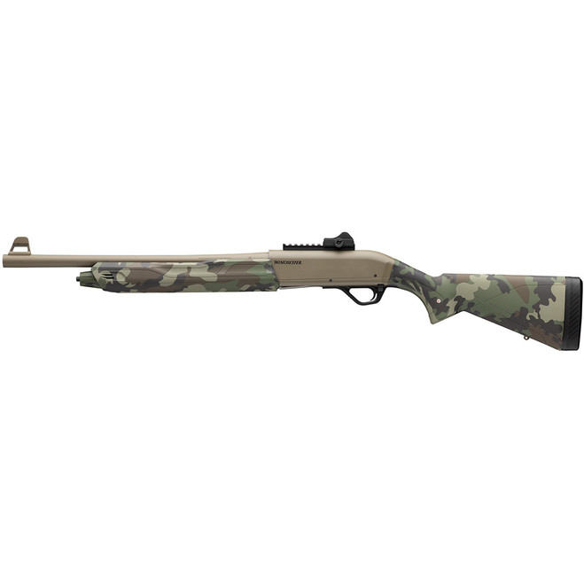 Winchester Super X Extreme Defender Shotgun 12 ga. 18 in. Woodland FDE 3 in. 5 in. Winchester Super X Extreme Defender Shotgun 12 ga. 18 in. Woodland FDE 3 in. 5 in.