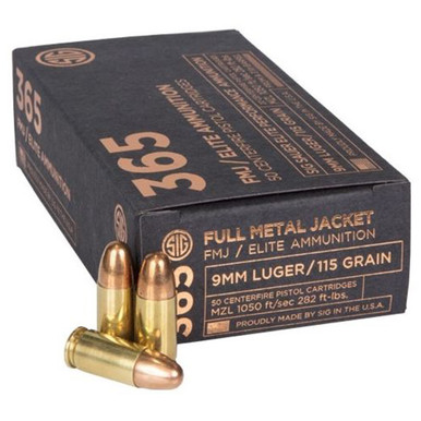 Sig Sauer Elite Ball 365 Performance Pistol Ammo 9mm 115 gr. FMJ