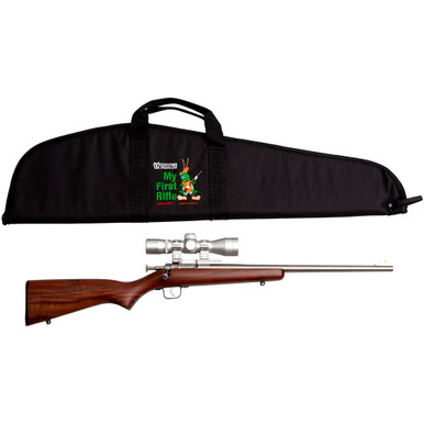 Keystone Crickett Package Rifle 22 LR 16 in. Walnut S/S with Scope RH ...