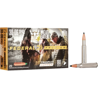 Federal Premium Rifle Ammo 30-06 Sprg. 180 gr. Trophy Copper 20 rd