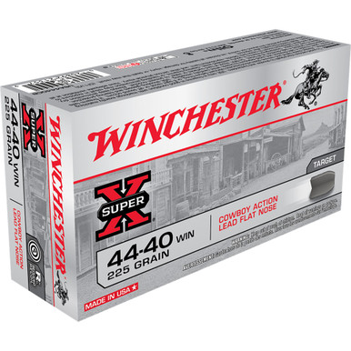 Winchester Super-X Rifle Ammo 44-40 Win. 225 gr. Lead Flat Nose 50