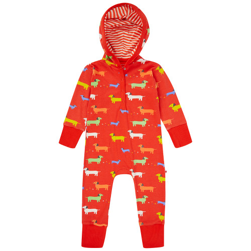 Piccalilly Sausage Dog Hooded Playsuit