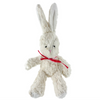 Organic Dog Toy - White Bunny - red ribbon