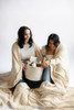 Oversized Organic Cotton Throw Blanket - Natural (red ribbon) Oversized Organic Cotton Throw Blanket - Natural (red ribbon)