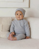 Organic Knit Baby Pants - Dusty Blue - 0-3m