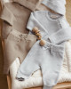 Organic Knit Baby Pants - Dusty Blue - 0-3m