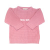 Personalized Organic Knit Baby Sweater - Pink