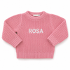 Personalized Organic Knit Baby Sweater - Pink