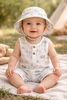 Organic Muslin Sleeveless Romper - Camping Print