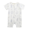 Organic Muslin Short Sleeve Romper - Carnival Print