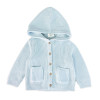 Organic Hooded Baby Sweater - Blue, 3-6 months