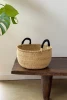Elevated African Woven Basket with Two Handles