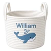 Whale Cotton Rope Basket - Personalized