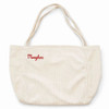 Holiday Gift - Personalized Cream Corduroy Tote with red embroidery