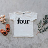 Organic Cotton Birthday Tee - "four"