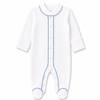 Organic Footed Pajamas - Blue Stitch - 3-6m