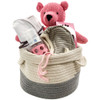 Luxury Baby Gift Basket - Organic Pink and Grey